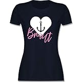 JGA Junggesellenabschied Frauen - Braut Anker - XXL - Navy Blau - JGA Shirts Frauen - L191 - Tailliertes Tshirt für Damen und Frauen T-S