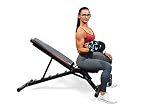 Train Hard Verstellbare Hantelbank Schrägbank mit Beinhalter für Bauchtraining, zertifizierte Premium Qualität nach EN957