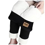 Damen Winter-Leggins Warm-Gefüttert-Thermo-Leggings High-Waist with-Fleece-Strumpfhose: Dicke Strumpfhosen Blickdicht Lang Haushose Pyjamahose Strumpfleggings T