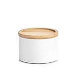 Zeller 19319 Vorratsdose, Metall/Bamboo, Weiß