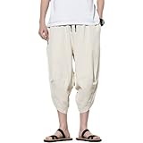 Huntrly Herren Freizeithose Weite Beine Spleißen Sommer Strandurlaub Entspannt Lässig Bequem Dehnbar Einfach Einfarbig 4XL