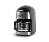 Thomson Kaffeemaschine mit integriertem Mahlwerk + Filter-Kaffeemaschine für frischen Kaffee, 500 ml ca. 6 Tassen mit Warmhaltefunktion, THCOG6, Schw