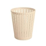 Heigmz Abfalleimer, origineller Schreibtisch-Aufbewahrungskorb, Mini-hohl, modischer Schreibtisch-Organizer, Abfalleimer, Aufbewahrungskorb (Farbe: Beige)