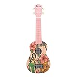 Holibanna 21 Zoll Konzert Ukulele Kunst Muster Mahagoni Holz Ukulele Gitarre Akustische Kinder Spielzeug Hawaiian Gitarre mit Gurt Picks Und Transport T