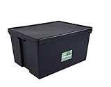 Wham 2 Stück Bam Heavy Duty Recycling Box - 150 Liter mit Deckel - 80 x 59,5 x 42cm - schw