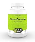 VITAMIN-B KOMPLEX | 180 vegane Kapseln | 100% Tagesbedarf aller B Vitamine, B1 B2 B3 B5 B12 B9 + Biotin mit Folsäure | Beste Qualität zum B