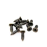Selbstschneidende Schrauben 200X M2 M2.6 M3 Kleine Goldene Silberne Bronze Schwarzer Stahl Flachsenkkopf Selbstschneidende Schraube Für Holzkastenscharniere (Farbe : Antique Brass, Size : 3x6mm)