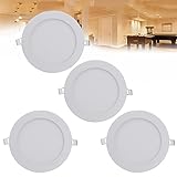 LED Einbaustrahler Ultra flach 230v Bad Einbauleuchten 3W Wasserdicht Badeinbaustrahler Deckenspot Warmweiß 3000k Einbauspot Badezimmer 4er S