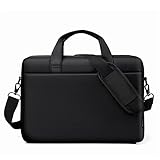 CKK Laptoptasche 15.6 Zoll,Laptop Umhängetasche mit Schultergurt,Griff Aktentasche Wasserabweisend Schutzhülle, Notebooktasche für Damen & Herren -Schw