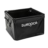 SURDOCA Multifunktionale Faltbare Aufbewahrungsbox Auto Kofferraum, Vollständig Wasserdicht Auto Kofferraum Organizer Klein,Auto Faltbox,Car Organizer,Kofferraumtasche,18 Liter, Schw