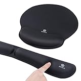 Mauspad Set, Ergonomische Handballenauflage Mouse Pad Tastatur Handgelenkstütze Set, rutschfeste Unterlage, Anti-Sehnenscheidenprobleme Mousepad für Computer, Mauspad für Computer und Laptop R