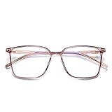 Blaulicht-blockierende Brille mit Filter, Computerbrille gegen Augenbelastung, Kopfschmerzen, quadratischer Rahmen für Damen und Herren, Pink