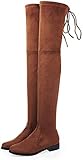 SQL Frauen Overknees Stiefel mit flachen Schleifen Flandell,C,37