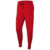 Nike Sportswear Herren Jogginghose Tech Fleece, Herren, University Rot/Schwarz, XX-Larg