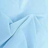 TOLKO Baumwollstoff | 42 kräftige ÖkoTex Farben Baumwoll-Nesselstoff uni Kleiderstoff Dekostoff | Baumwolle Meterware 150cm breit | Vorhang-Stoff Bezugsstoff Webstoff 50cm (Hell-Blau)