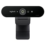 Logitech BRIO ULTRA-HD PRO Webcam, 4K HD 1080p, 5-fach Zoom, Hohe Bildfrequenz, HDR und RightLight 3, USB-Anschluss, Gesichtserkennung mit Windows Hello, Für Skype, Zoom, Cisco, PC/Mac - Schw