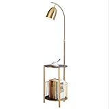 LMNRLNN Deckenfluter Moderne Stehlampe, Stehleuchte mit Regalen, Stehende Leselampe Stehende Lampe, für Wohnzimmer, Schlafzimmer Standleuchten Stehleuchte (Color : Gold)