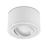 lambado® Flache LED Aufbauleuchte/Deckenstrahler Set inkl. 230V 5W Spots dimmbar - dezente Aufbaustrahler/Deckenspots (rund, weiss, schwenkbar)