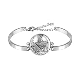 Edelstahl-Charm-Kette, verstellbare Größe, Armband, Steinwand, Fresko-Bild, für Damen und M