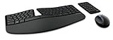 Microsoft Sculpt Ergonomic Desktop (Set mit Maus und Tastatur, deutsches QWERTZ Tastaturlayout, schwarz, ergonomisch, kabellos)