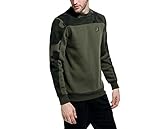 Ying Sweatshirt Herren Rundhals Mode Camouflage Spleißen Design Herren Pullover Regular Fit Frühling Herbst Fleece-Futter Täglich Outdoor Sport Jogging Herren Jacke B-Green L