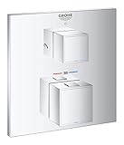 GROHE Grohtherm Cube | Thermostat-Brausebatterie mit integrierter 2-Wege-Umstellung und SafeStop Sicherheitsfunktion | chrom | 24154000