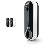 Arlo Pro4 Überwachungskamera aussen, 4er Set und kabellose Video Türklingel Bundle - weiß, mit 90-tägigem Testzeitraum für Arlo S
