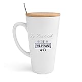 20 Oz Mug Coffee Cup, Black Illustration Philippines English Large Tall White Cup With Handle and L
