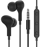 Earbuds Noise Cancelling Wired Magnetic Earphone Headphones for Samsung A11 A12 A21 A01 A02S A10S A20S A21S A32 5G A42 5G A51 A52 A71 A72 A10 A20, Note 10 Lite, 9, S9 Plus LG V60 Stylo 6 (schwarz)