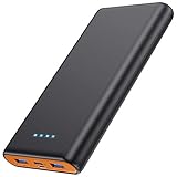 QTshine Power Bank USB C Schnellladung 26800mah,External Battery Charger, Typ C （Eingänge/Ausgänge） PD 3.0-18W Schnellladung - USB QC 3.0 Ausgänge,5 Ports Power Bank für Handys, Tab