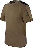 T-Shirt BDU Tactical Kurzarm Kampfshirt mit Klettflächen, Reißverschlusstaschen am Arm und seitlicher MESH-Einsatz - Combat Short Sleeve Farbe Khaki Größe XS