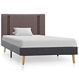 Bedframe, bettgestell mit Lattenrost mit Kopfteil Design Jugendbett, Gästebett Schlafzimmer Bett, Kinderzimmer Gästezimmer, mit LED Taupe und Dunkelgrau S