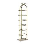 jiji schuhregal Einfache Schuh Rack Platz sparen Haushaltsschuh Organizer Lagerung Große Kapazität Schuhablage Geeignet for Schrank Badezimmer Eingang Schuh Ständer (Color : Gold)