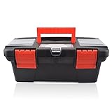 dhcsf Werkzeugkästen Kleine Werkzeugkasten mit Grifffach Lagerung Organizer Toolbox Hardware Reparatur Löten Eisen Zubehör Werkzeugkoffer 10 Zoll Werkzeugkasten aus Kunststoff. (Color : Red Toolbox)