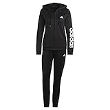 adidas GM5575 Damen Essentials Logo French Terry Trainingsanzug, Black/White, M