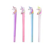 Cabilock 4Pcs Einhorn Gel Stift Licht Up Schreiben Tinte Stift Feine Glatte Schreiben Taschenlampe Stifte Studenten Schreibwaren Tinte Stifte Klassenzimmer Belohnungen Party T