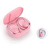 Drahtlose In-Ear-Kopfhörer Bluetooth-Ohrhörer drahtloser Headset mit Ladefach eingebautem Mikrofon wasserdicht für laufende Fitnessstudie, schwarz (Color : Pink)