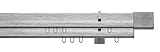 tilldekor Innenlaufsystem Gardinenstange auf Maß Inline, kantig, Aluminium, 160 cm, 2-Lauf, Edelstahl-gebü
