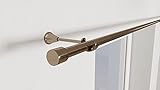 Market-Alley Gardinenstange, Vorhangstange, metall, Durchmesser: 16mm/19mm, Silber/Gold/Edelstahl, 1/2-läufig, mit Endstück, einfache Montage, ohne Ringe (120cm ; Gold ; 1-läufig ; 19mm)