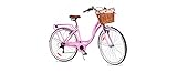 BDW 28 Zoll Damen Mädchen City Trekking Fahrrad Rad Bike Damenrad Cityfahrrad Damenfahrrad Cityrad Trekkingfahrrad Trekkingrad 6 Shimano Gang, Korb KOSTELNOS (Rosa)