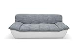 DOMO Collection Splash Sofa, 3-Sitzer Couch - Garnitur - 232 x 96 x 76 cm, 3er Polster in weiß / weiß-g