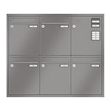 RENZ/Eckrahmen / 5er Unterputz-Briefkastenanlage Einbau-Briefkasten mit Sprechfeld/RAL-Farbe/Volumen 8 L/Dein-Briefk