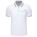 N\P Herren Strickshirt Kontrastfarbe Kurzarm Umlegekragen Top atmungsaktiv Übergröße Sport Herren Gr. M, W