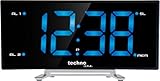 Technoline WT 460 großes Display, curved Quarz-Wecker, blau, 171 x 87 x 40