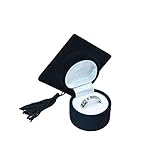 Amosfun Doktor Hut Form Ring Box Ring Halter Schmuck Organizer Box Aufbewahrungskoffer für Abschlussfeier Hochzeit Dekoration (Schwarz)