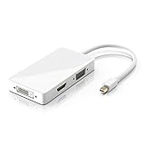 CSL - 3in1 Mini Display Port zu VGA HDMI DVI Adapter Konverter - für PC MAC Apple - vergoldete Kontak