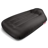 Fatboy® Lamzac L schwarz | Aufblasbares Sofa/Liege, Sitzsack mit Luft gefüllt | Outdoor geeignet | 190 x 105 x 45