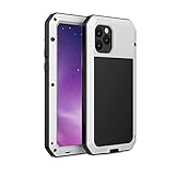 Zqafac. Hülle für iPhone 12 Mini 12 11 Pro XS Max XR X 6 6S 7 8 Plus SE 2020 Hart Schutz Metall Aluminium Handy Stoßfest Hülle (Color : White, Material : For iPhone 11Pro Max)