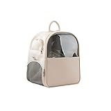 Wzdszuilcwb Hunderucksack, PU-Leder Mode Katze Tasche Einfach Atmungsaktiv Tragbare Haustier Tragetasche Outdoor Katze Hund Reise Haustier Rucksack Transparente Weltraumtasche (Size : Medium)