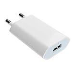 USB Netzteil weiß - Ladegerät - Steckdosenadapter - Stecker 5V-1A Universal - Kompatibel mit Smartphone, Tablet, Kamera, MP3 etc. auf Euro-Steck